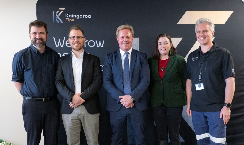 (l to r) Dr Alec Foster, Andrea Stocchero, Hon Todd McClay, Claire Stewart, Ryan Cavanagh